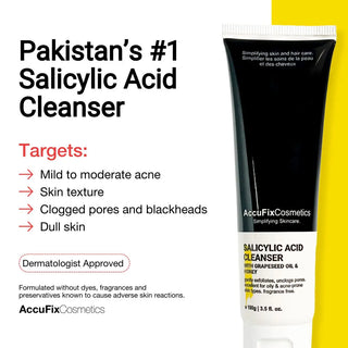 Best Cleanser with Salicylic acid for treating acne, blackheads & dull skin.