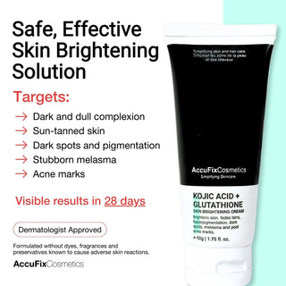 Best Kojic Acid & Glutathione Night Cream for Skin Whitening in Pakistan AccuFix Cosmetics Best Kojic Acid & Glutathione Night Cream for Skin Whitening in Pakistan AccuFix Cosmetics