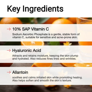 Key ingredients of Viamin C Serum | AccuFix Cosmetics