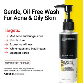 Acne control and pore cleansing with Salicylic Acid Gel Face Wash | AccuFix Cosmetics