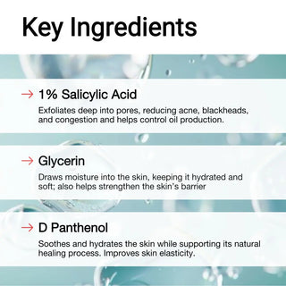 Key ingredients: salicylic acid & botanical extracts in gel face wash | AccuFix Cosmetics