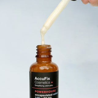 AccuFix Powerhouse Encapsulated Retinol — lightweight, slow-release serum delivering calm, radiant skin with zero irritation